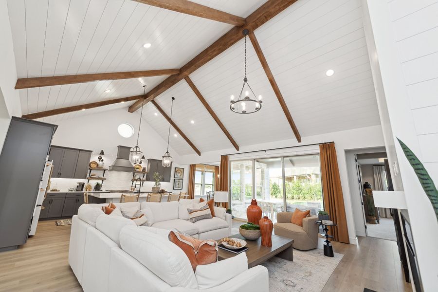 Great room with vaulted ceiling Great room with vaulted ceiling