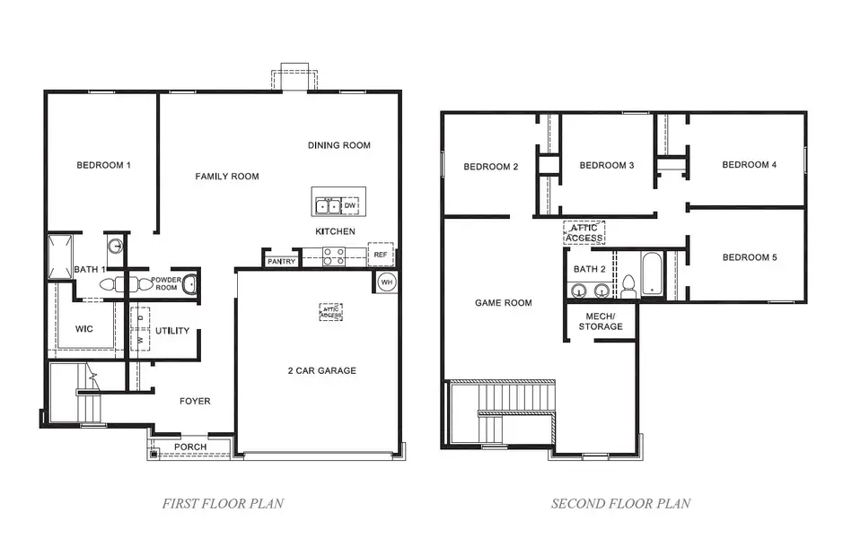 2D floor plan layout of this home in Westward Pointe, Sealy, TX (Image 4).