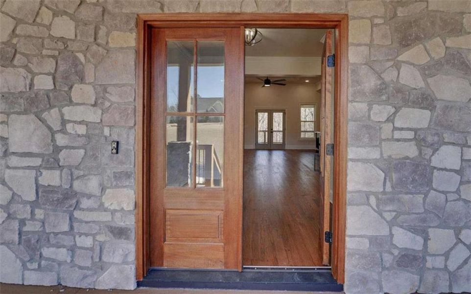 Exterior details and patio area of a home in , Clarkesville (Image 32).