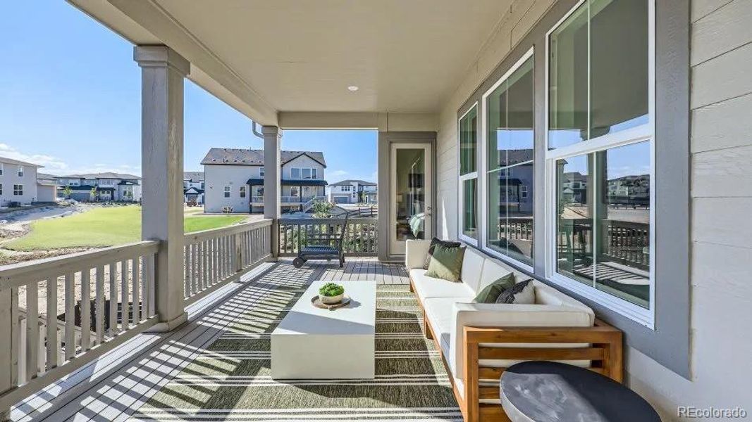 Exterior details and patio area of a home in Macanta: The Legends Collection, Castle Rock (Image 2).