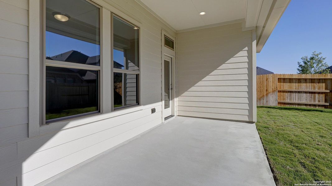 Exterior details and patio area of a home in Stillwater Ranch 40', San Antonio (Image 25). Exterior details and patio area of a home in Stillwater Ranch 40', San Antonio (Image 25).