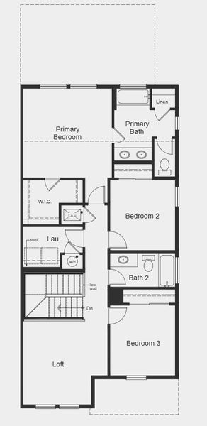2D floor plan layout for the Plan 1886 by KB Home in The Nest Villas at Canyon Creek, Erie, CO (Image 6).