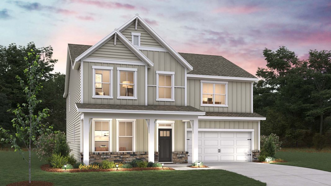 Representative exterior photo of a completed home built from the Morgan by D.R. Horton in Avalon of Gastonia, Gastonia, NC (Image 7).