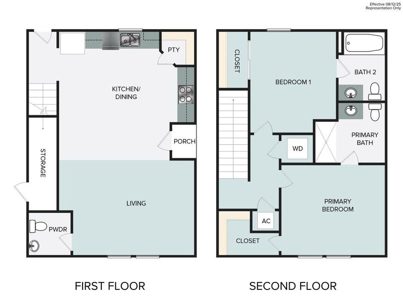 2D floor plan layout of this home in Harvest Ridge, Elgin, TX (Image 4).