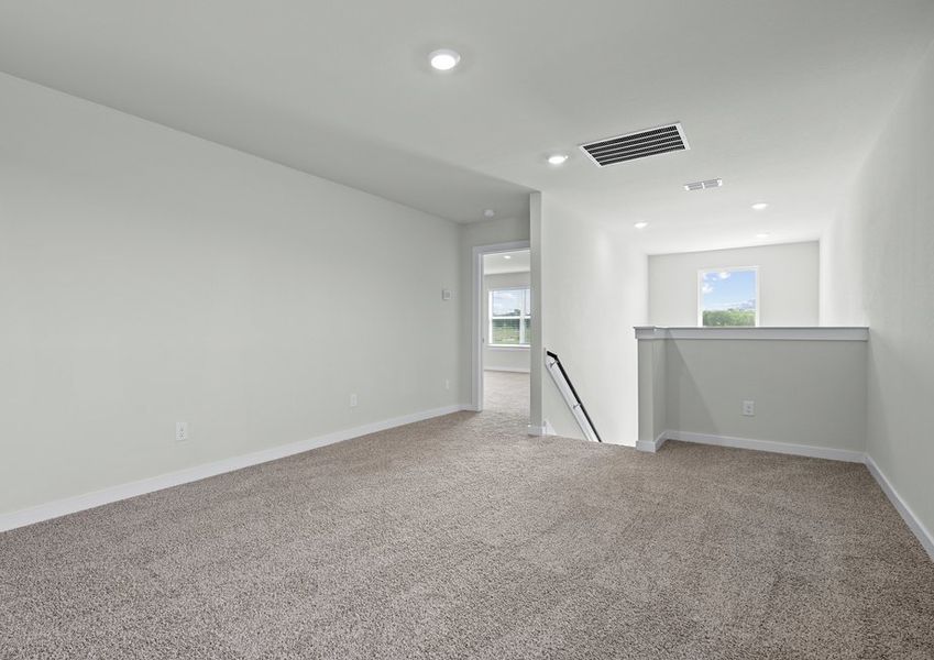 The large gameroom on the second floor is the perfect flex space for your family. The large gameroom on the second floor is the perfect flex space for your family.