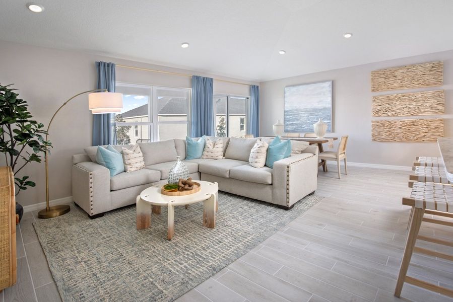 Representative furnished interior of a home built from the 1584 Modeled by KB Home in Robins Run, Lake Wales (Image 9).