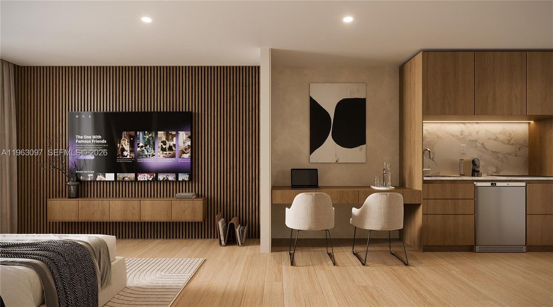 Furnished interior view inside a new home in , Miami (Image 3).