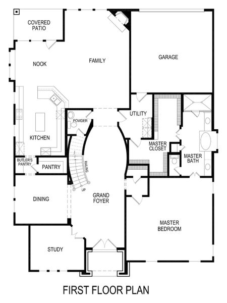 2D floor plan layout for the Emerald R (w/Media) by First Texas Homes in Summit Parks, DeSoto, TX (Image 4).