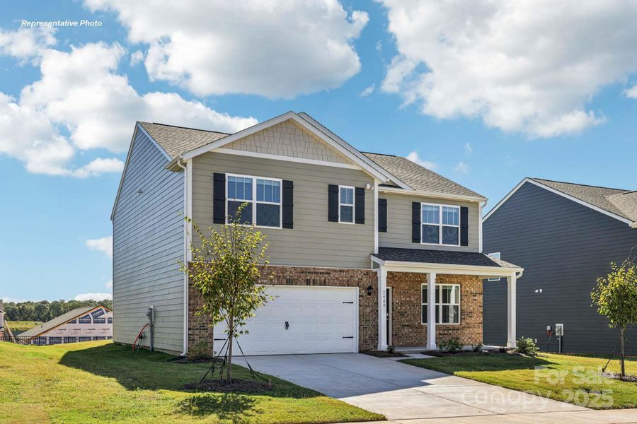 Front exterior of a new home in Cramer Estates, Gastonia, NC, highlighting curb appeal (Image 19).