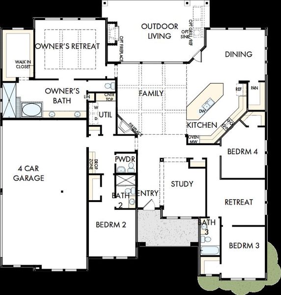 2D floor plan layout of this home in Leander Estates, Leander, TX (Image 2). 2D floor plan layout of this home in Leander Estates, Leander, TX (Image 2).