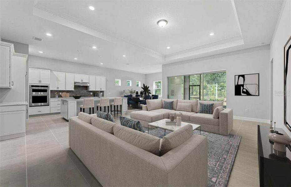 Furnished interior view inside a new home in Del Webb Stone Creek, Ocala (Image 7). Furnished interior view inside a new home in Del Webb Stone Creek, Ocala (Image 7).