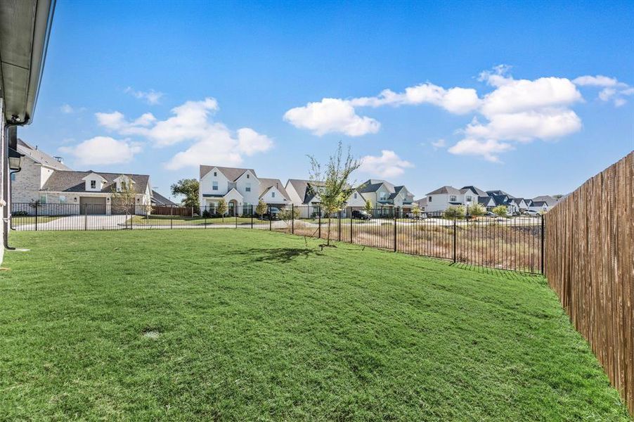 Exterior details and patio area of a home in Parks of Aledo, Aledo (Image 24).