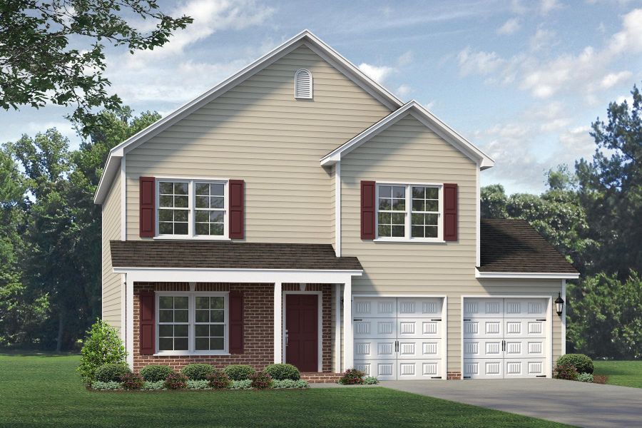 Representative exterior photo of a completed home built from the Vermont by Keystone Homes NC in Brassfield Meadows, Burlington, NC (Image 36). Representative exterior photo of a completed home built from the Vermont by Keystone Homes NC in Brassfield Meadows, Burlington, NC (Image 36).
