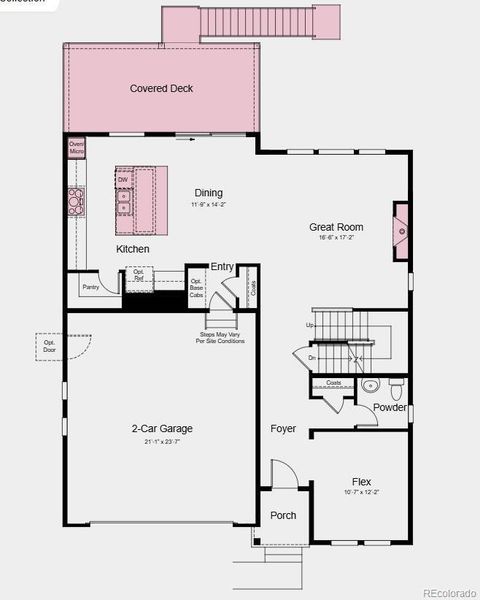 Additional highlights include: unfinished walkout basement with plumbing rough-in, extended covered deck, basement patio, built in appliances, extended kitchen island, fireplace, upgraded quartz countertops throughout, luxury vinyl plank flooring, craftsman style railing.