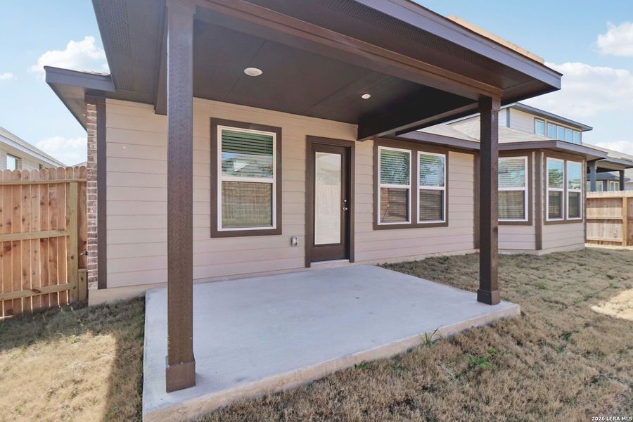 Exterior details and patio area of a home in Sagebrooke - Classic Series, San Antonio (Image 30).
