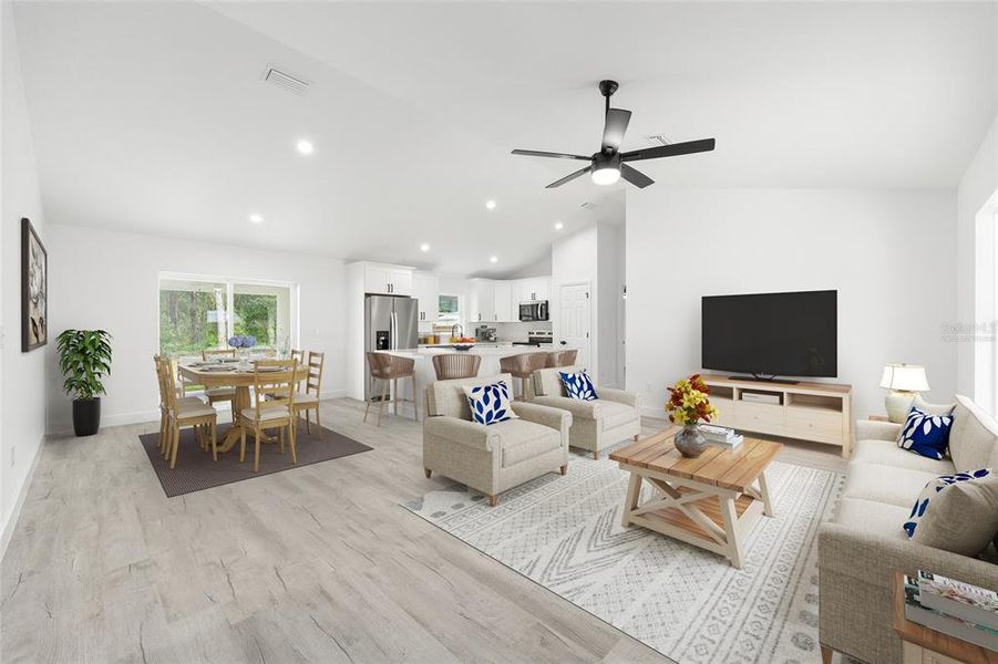 Model Home Great Room Virtually Staged Model Home Great Room Virtually Staged