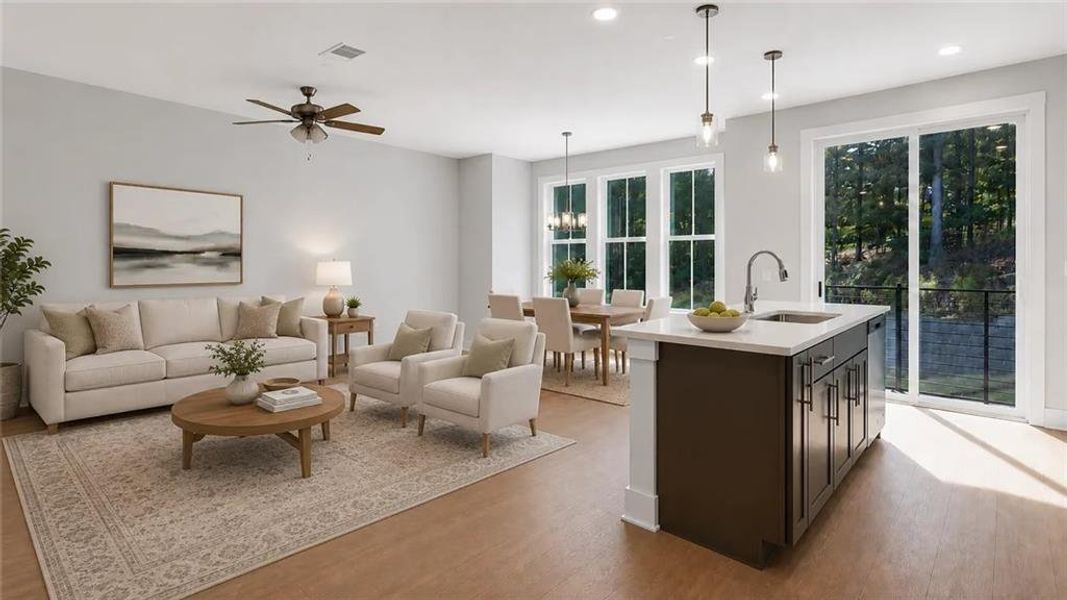Furnished interior view inside a new home in Echo Park, Suwanee (Image 10). Furnished interior view inside a new home in Echo Park, Suwanee (Image 10).
