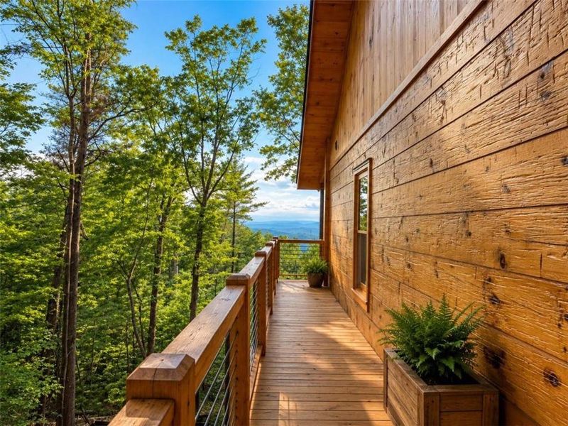 Exterior details and patio area of a home in , Blue Ridge (Image 1). Exterior details and patio area of a home in , Blue Ridge (Image 1).