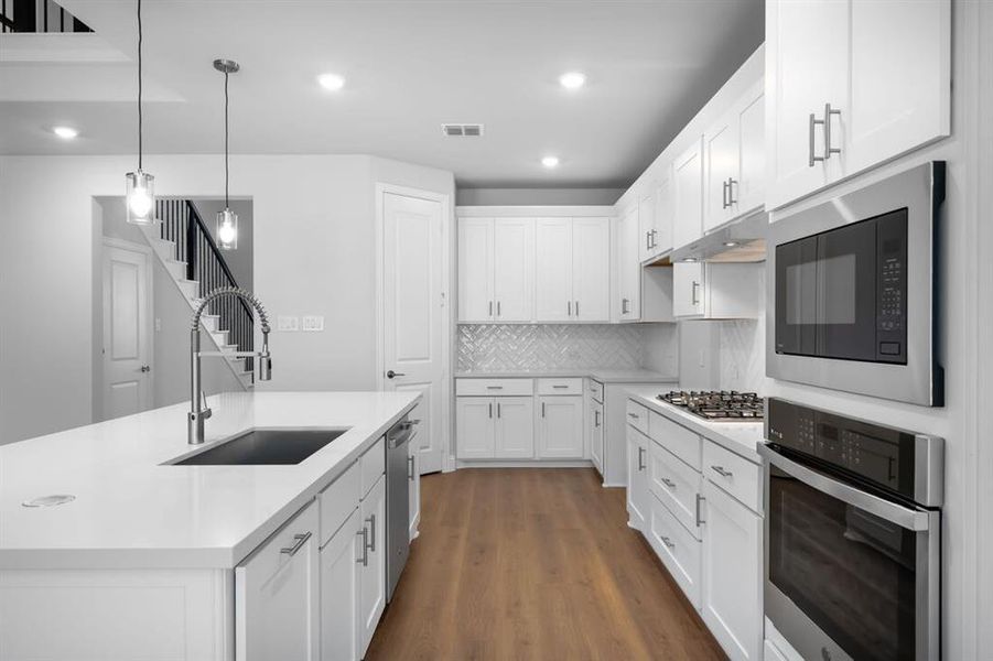 Furnished interior view inside a new home in South Oak 50s, Oak Point (Image 12). Furnished interior view inside a new home in South Oak 50s, Oak Point (Image 12).
