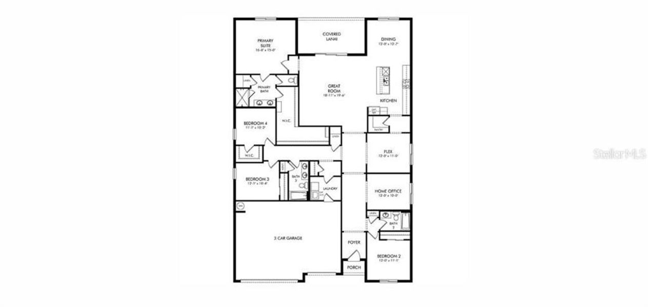 2D floor plan layout of this home in The Grove at Stuart Crossing - Signature Series, Bartow, FL (Image 2). 2D floor plan layout of this home in The Grove at Stuart Crossing - Signature Series, Bartow, FL (Image 2).