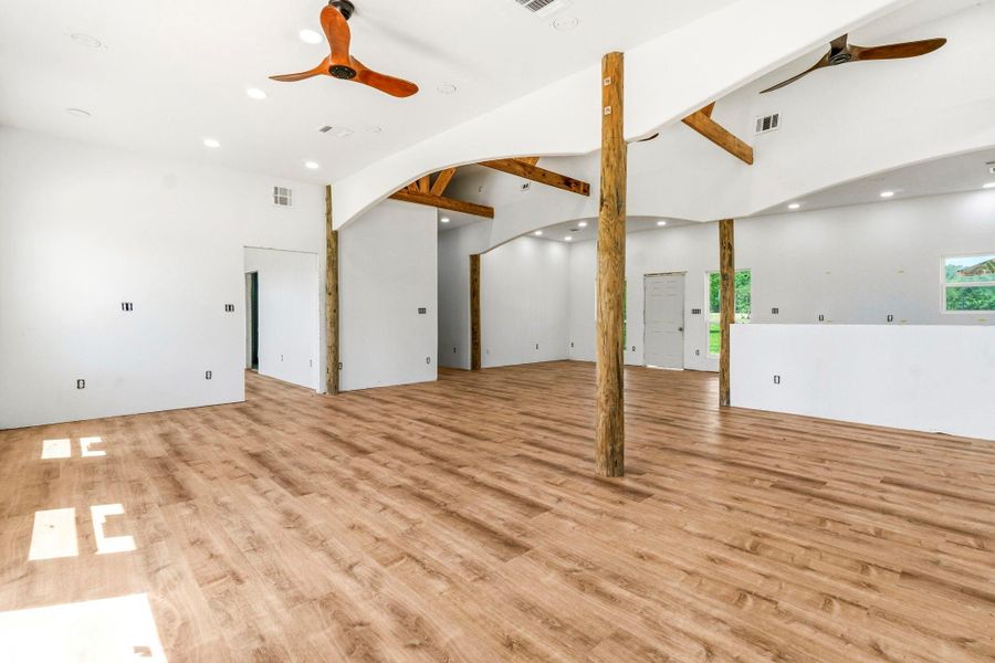 Access the primary retreat from the living room.