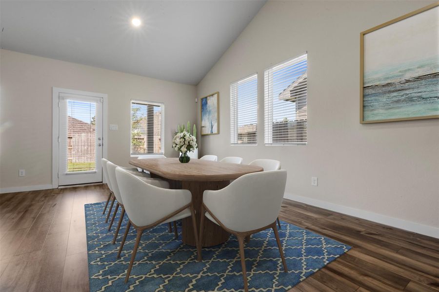 Spacious dining area located just off of the kitchen