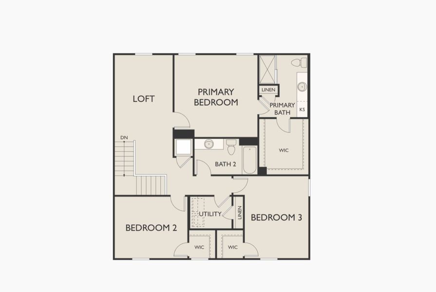 2D floor plan layout for the Radiance by Starlight Homes in Brookshire at Legacy Hills, Celina, TX (Image 3). 2D floor plan layout for the Radiance by Starlight Homes in Brookshire at Legacy Hills, Celina, TX (Image 3).