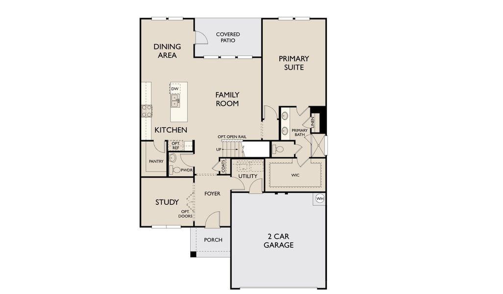 2D floor plan layout for the Winchester by Ashton Woods in The Trails at Carmel, Pflugerville, TX (Image 4).