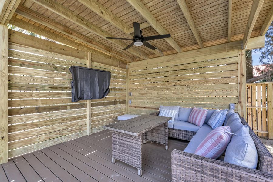 Exterior details and patio area of a home in , Isle Of Palms (Image 24). Exterior details and patio area of a home in , Isle Of Palms (Image 24).
