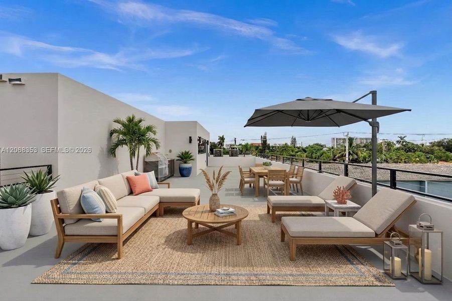 Exterior details and patio area of a home in , Miami (Image 24). Exterior details and patio area of a home in , Miami (Image 24).