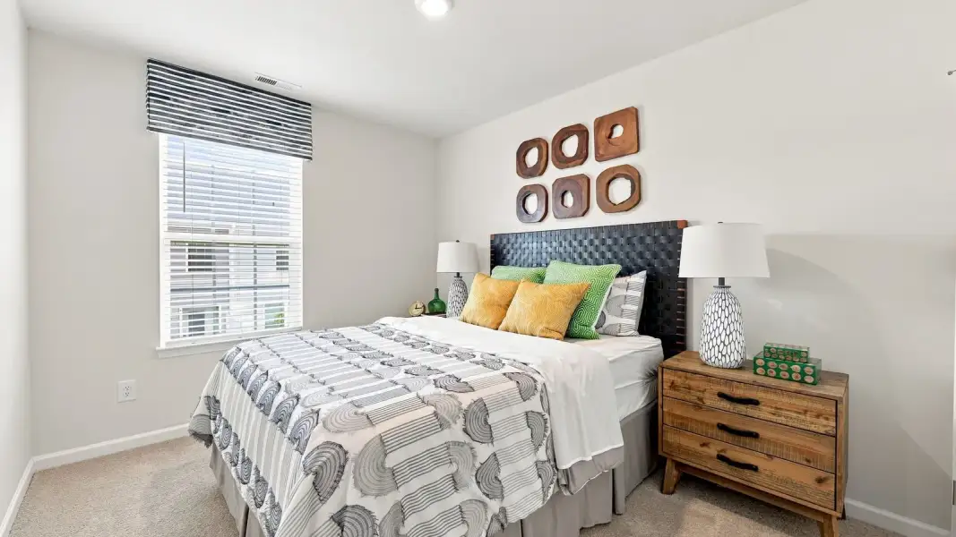 Furnished interior view inside a new home in The Townes at Hunter Hill, Rocky Mount (Image 27). Furnished interior view inside a new home in The Townes at Hunter Hill, Rocky Mount (Image 27).