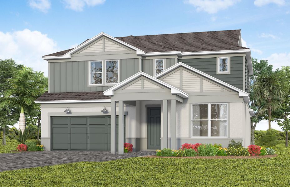 Representative exterior photo of a completed home built from the Ruby by Pulte Homes in Lakehaven Estates, Clermont, FL (Image 21). Representative exterior photo of a completed home built from the Ruby by Pulte Homes in Lakehaven Estates, Clermont, FL (Image 21).