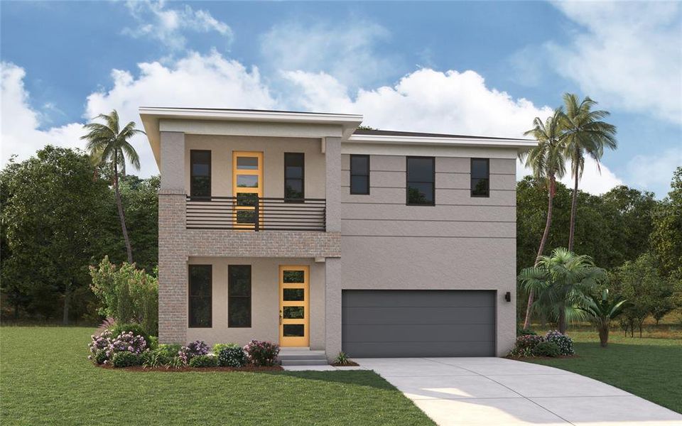 Front exterior of a new home in , Tampa, FL, highlighting curb appeal (Image 1). Front exterior of a new home in , Tampa, FL, highlighting curb appeal (Image 1).