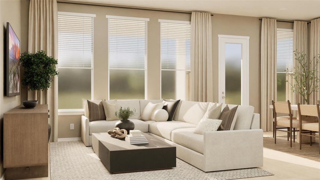 Furnished interior view inside a new home in The Highlands, Porter (Image 4). Furnished interior view inside a new home in The Highlands, Porter (Image 4).