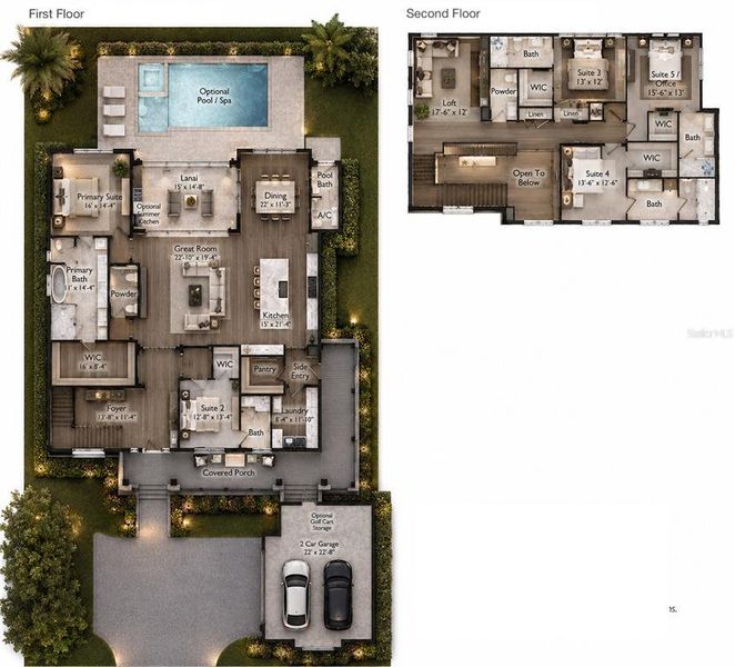 2D floor plan layout of this home in , Winter Garden, FL (Image 5). 2D floor plan layout of this home in , Winter Garden, FL (Image 5).