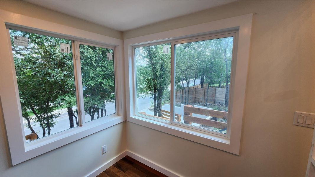 View from living room looking out front. View from living room looking out front.