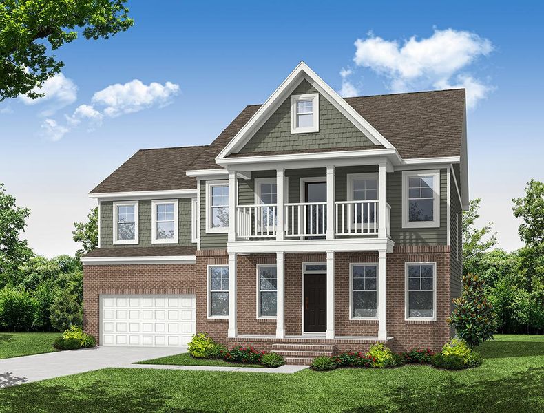 Representative exterior photo of a completed home built from the Colfax by Eastwood Homes in Hillcrest Grove, Wendell, NC (Image 12).