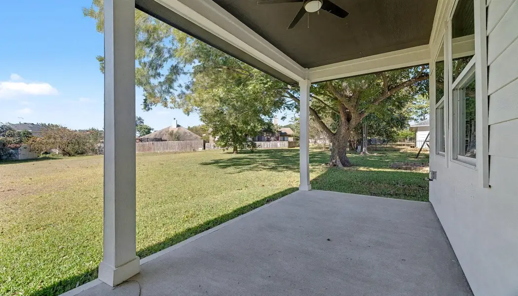 Exterior details and patio area of a home in , Willis (Image 3). Exterior details and patio area of a home in , Willis (Image 3).