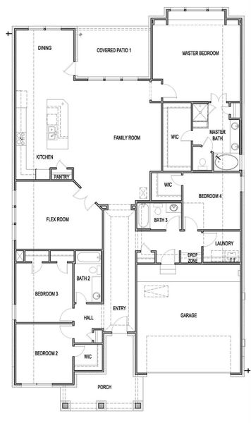 2D floor plan layout of this home in The Colony, Bastrop, TX (Image 4). 2D floor plan layout of this home in The Colony, Bastrop, TX (Image 4).