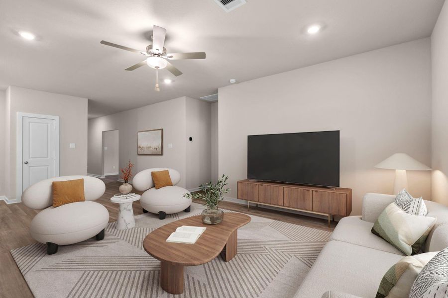 Furnished interior view inside a new home in Westridge Cove 40', Conroe (Image 9).