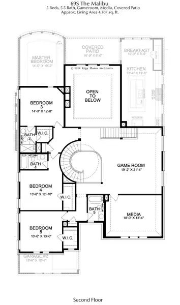 2D floor plan layout for the Malibu by Landon Homes in Fields - Brookside North, Frisco, TX (Image 4). 2D floor plan layout for the Malibu by Landon Homes in Fields - Brookside North, Frisco, TX (Image 4).