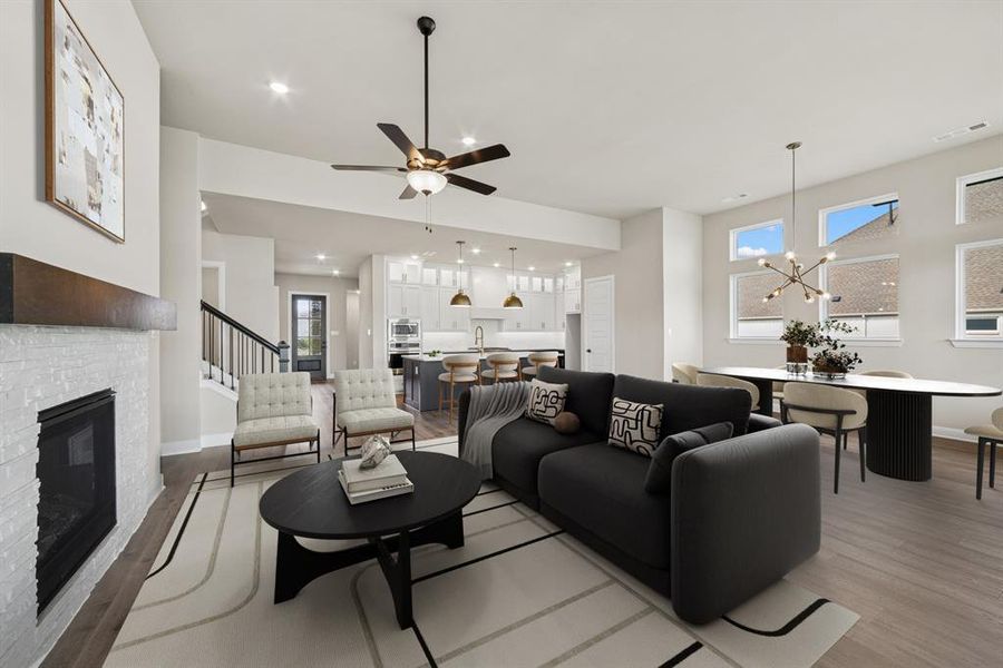 Furnished interior view inside a new home in Pecan Square - Estates, Northlake (Image 11). Furnished interior view inside a new home in Pecan Square - Estates, Northlake (Image 11).