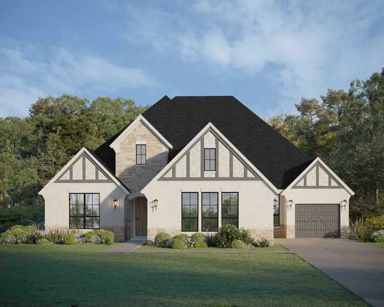 Plan 815 Elevation B w/ Stone