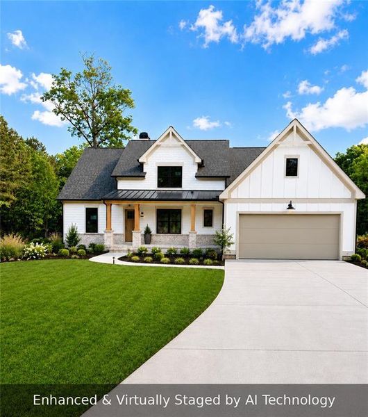 Front exterior of a new home in , Ellijay, GA, highlighting curb appeal (Image 2). Front exterior of a new home in , Ellijay, GA, highlighting curb appeal (Image 2).