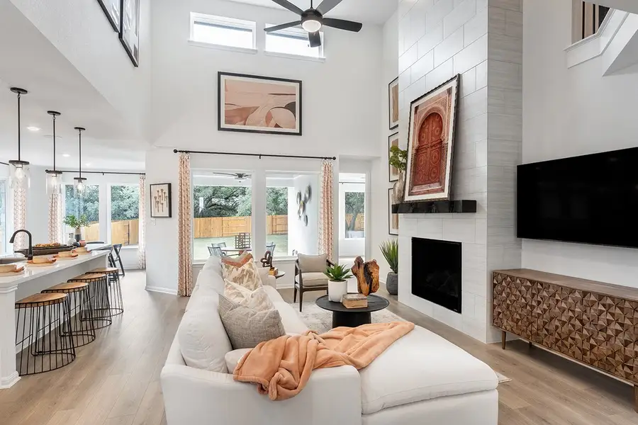 Representative furnished interior of a home built from the Saffron by Taylor Morrison in Travisso, Leander (Image 7). Representative furnished interior of a home built from the Saffron by Taylor Morrison in Travisso, Leander (Image 7).