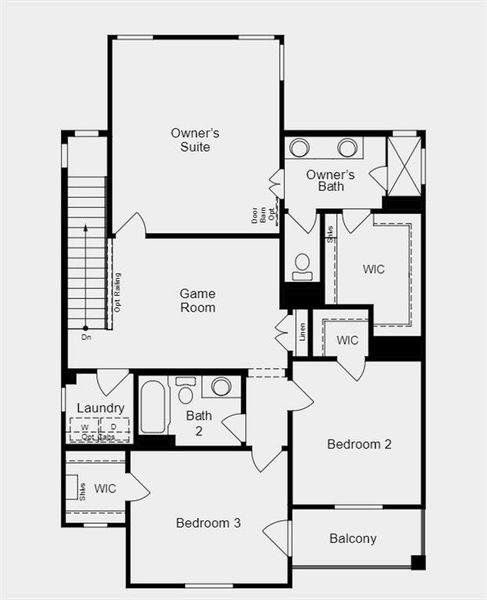 Structural options added include: Open stair railing.