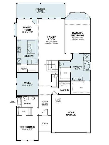 2D floor plan layout of this home in Aster Park, McKinney, TX (Image 3).