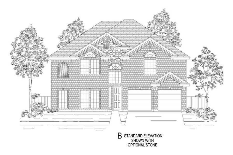 Representative rendering of the exterior for the Brentwood 45 3F (w/Media) by First Texas Homes (Image 3). Representative rendering of the exterior for the Brentwood 45 3F (w/Media) by First Texas Homes (Image 3).