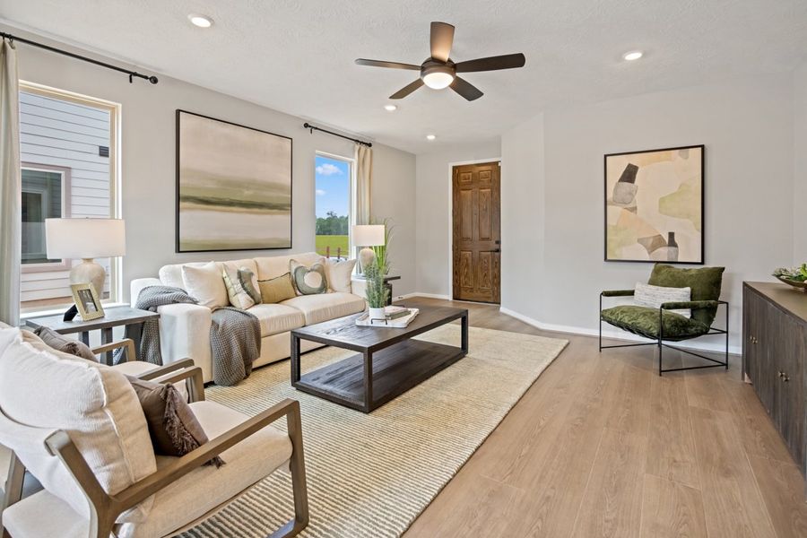 Representative furnished interior of a home built from the 1907 Modeled by KB Home in Madera Trails, New Caney (Image 7).