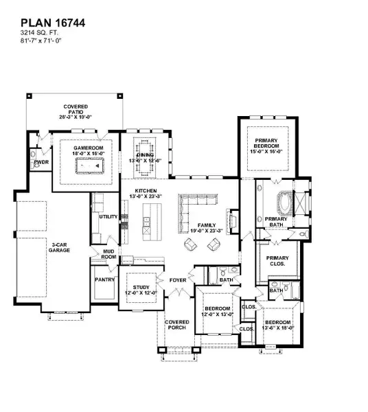 2D floor plan layout of this home in Bentwood Farms, Montgomery, TX (Image 3). 2D floor plan layout of this home in Bentwood Farms, Montgomery, TX (Image 3).